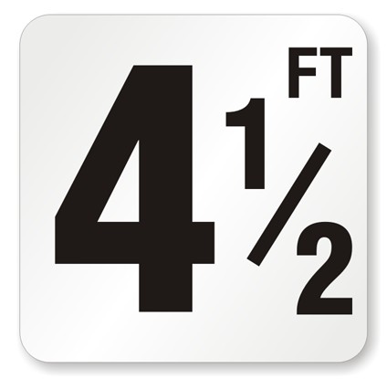 4.5 ft Pool Depth Mark Sticker