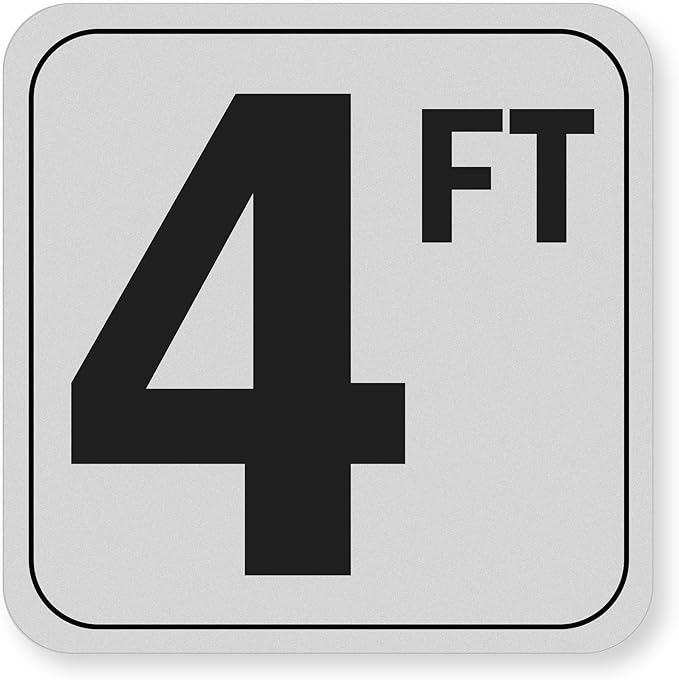 4 ft Pool Depth Mark Sticker 